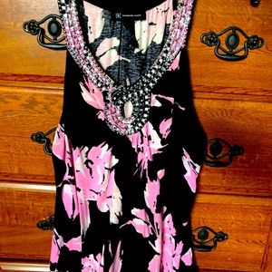 INC Dress Tank, size XL, black with beading